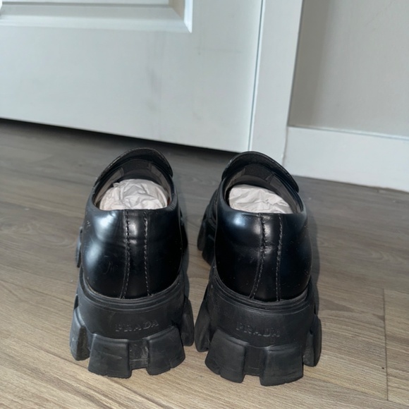 Brushed leather Monolith loafers - Picture 2 of 3
